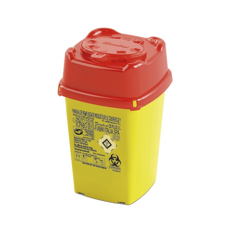 COLLECTEURS POUR DÉCHETS COUPANTS ET TRANCHANTS SHARPSAFE FORME CARRÉE 3 L 5 L 10 L