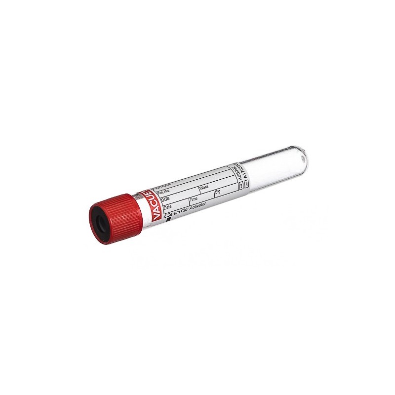 TUBE VACUETTE 9 ML CAT - SÉRUM ACTIVATEUR DE COAGULATION - 16 X 100 MM - BOUCHON ROUGE